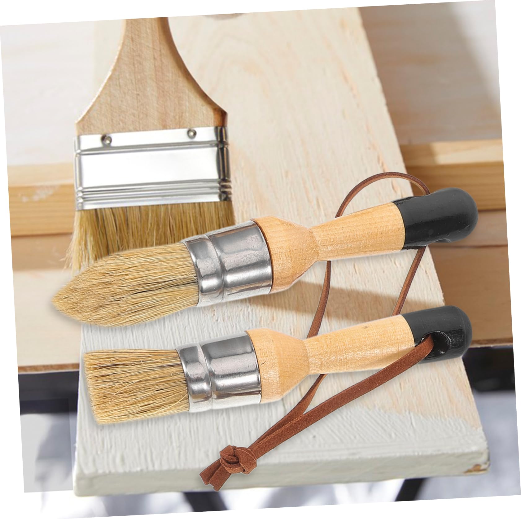 POPETPOP 2 Series Juego De Pinceles House Sloan Brushes Kit para Teñir Tizas para Interiores Manualidades Oscuras Pintura Mate Pincel para Muebles Pincel Redondo para 3 Piezas*2