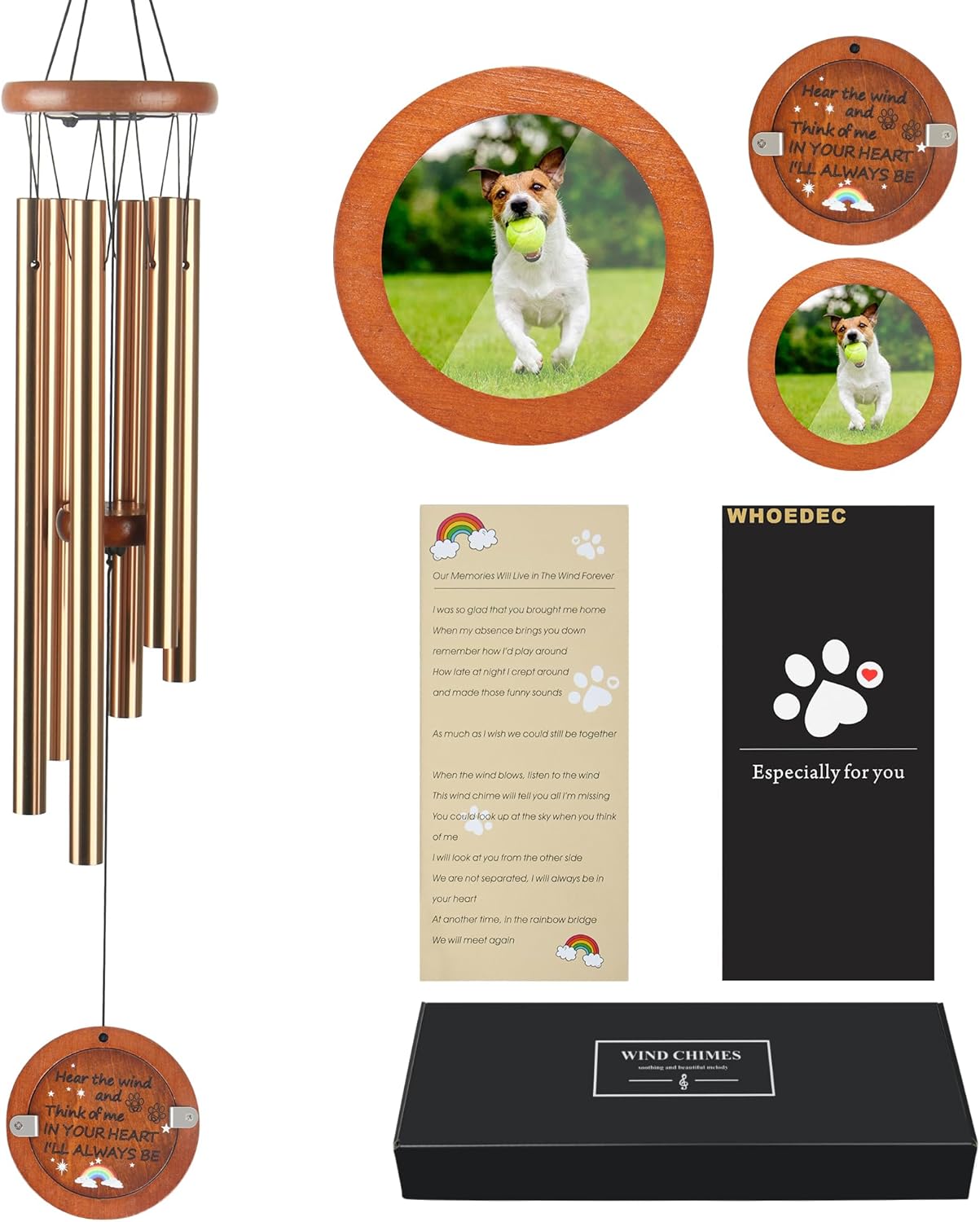 Dog Memorial Wind Chime Loss of Dogs Sympathy Gift, Pet