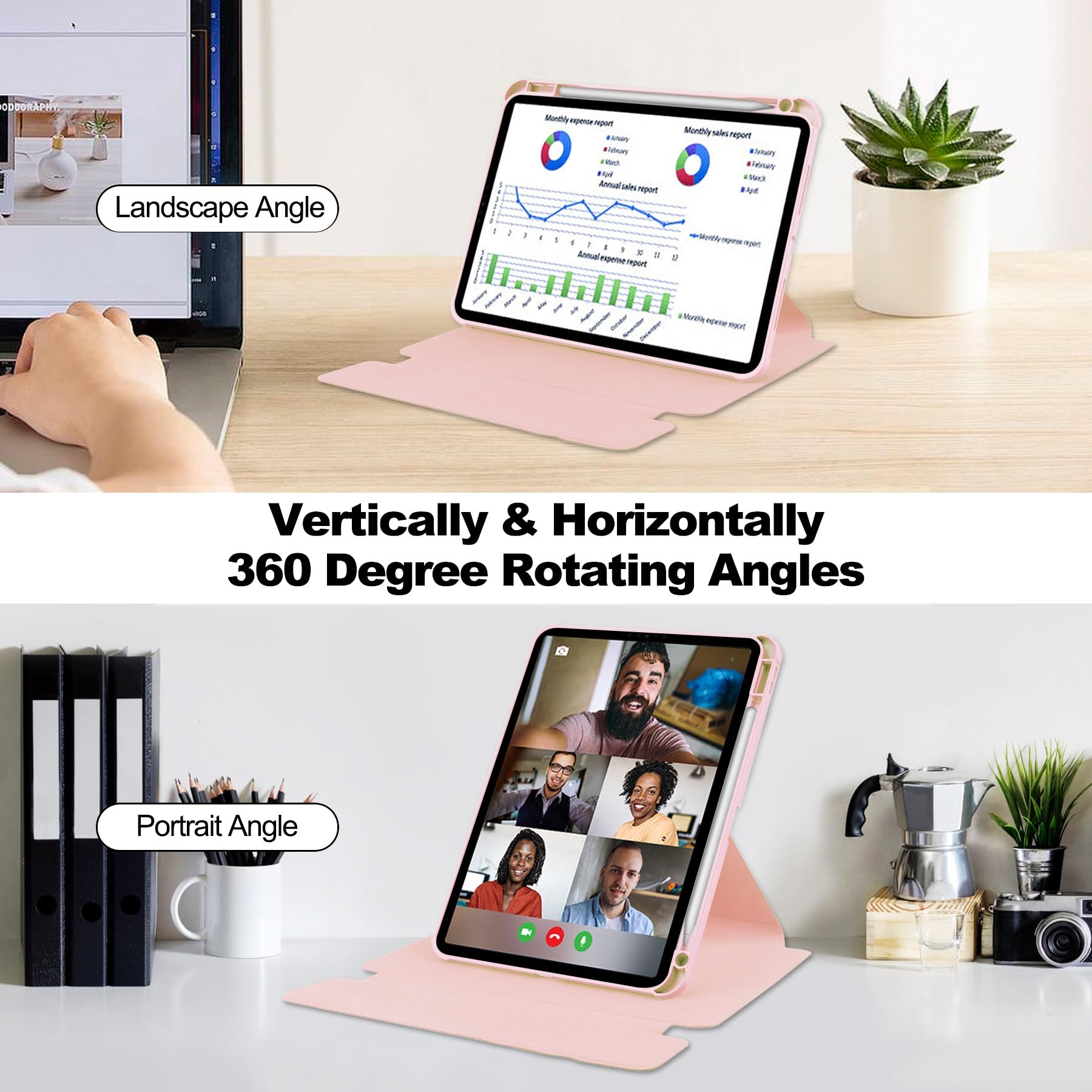 Etui ochronne na tablet Pro 11 2024 z odłączaną klawiaturą bezprzewodową S uchwyt na długopis, obracany o 360 stopni stojak folio flip smart pokrowiec na tablet automatyczny uśpienia / budzenie etui