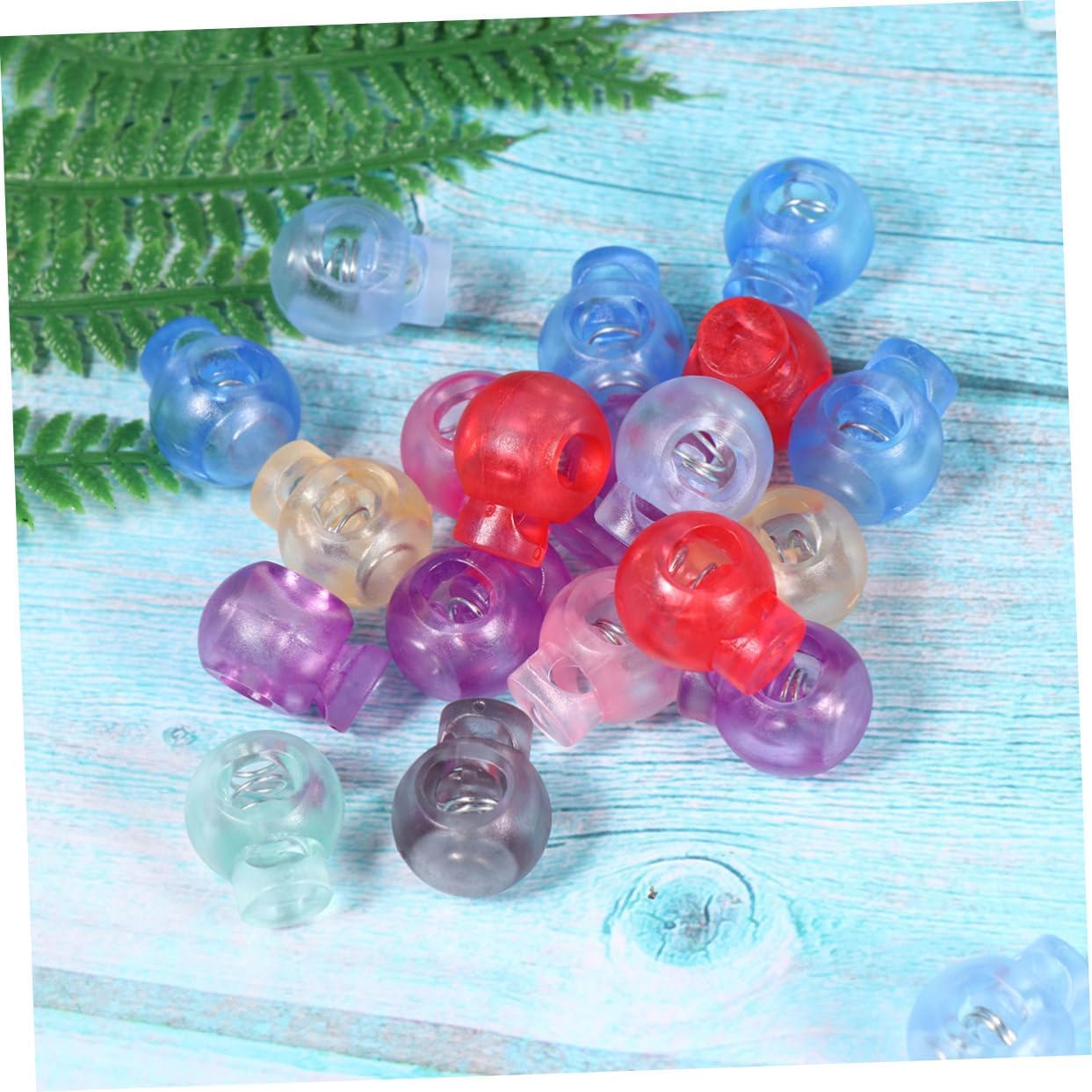 TEHAUX Plastic Single Hole Cord Lock Clamps Round Toggle Lock End Plastic Toggle Locking Clip for Drawstrings for Bags