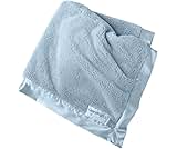 GooseWaddle Luxury Silky Smooth, Satin Trimmed Baby Blanket, 100% Polyester Machine Washable Blankie, Soothing Nursery or Crib Bedding for Boy (29x35 Inches) Blue