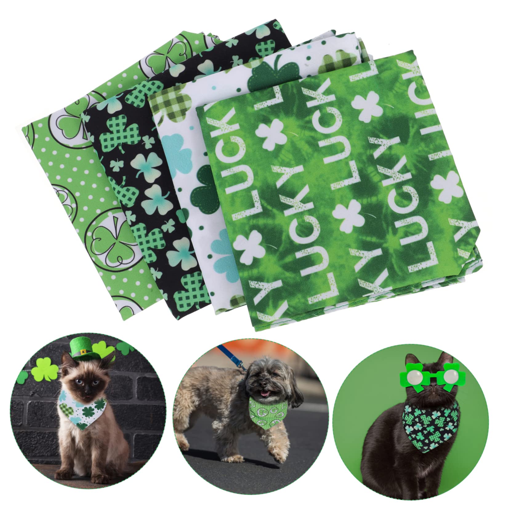 Angoily 12piezas Bandanas Creativas para Mascotas Bufandas Adorables para Perros y Gatos Accesorios De Fiesta De San Patricio Atractivas y Cómodas