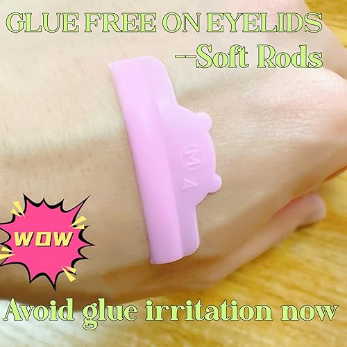 Miniatura 9 de Almohadilla de elevación de pestañas sin pegamento en los párpados, protectores de elevación de pestañas rosadas, barra de permanente esmerilada,