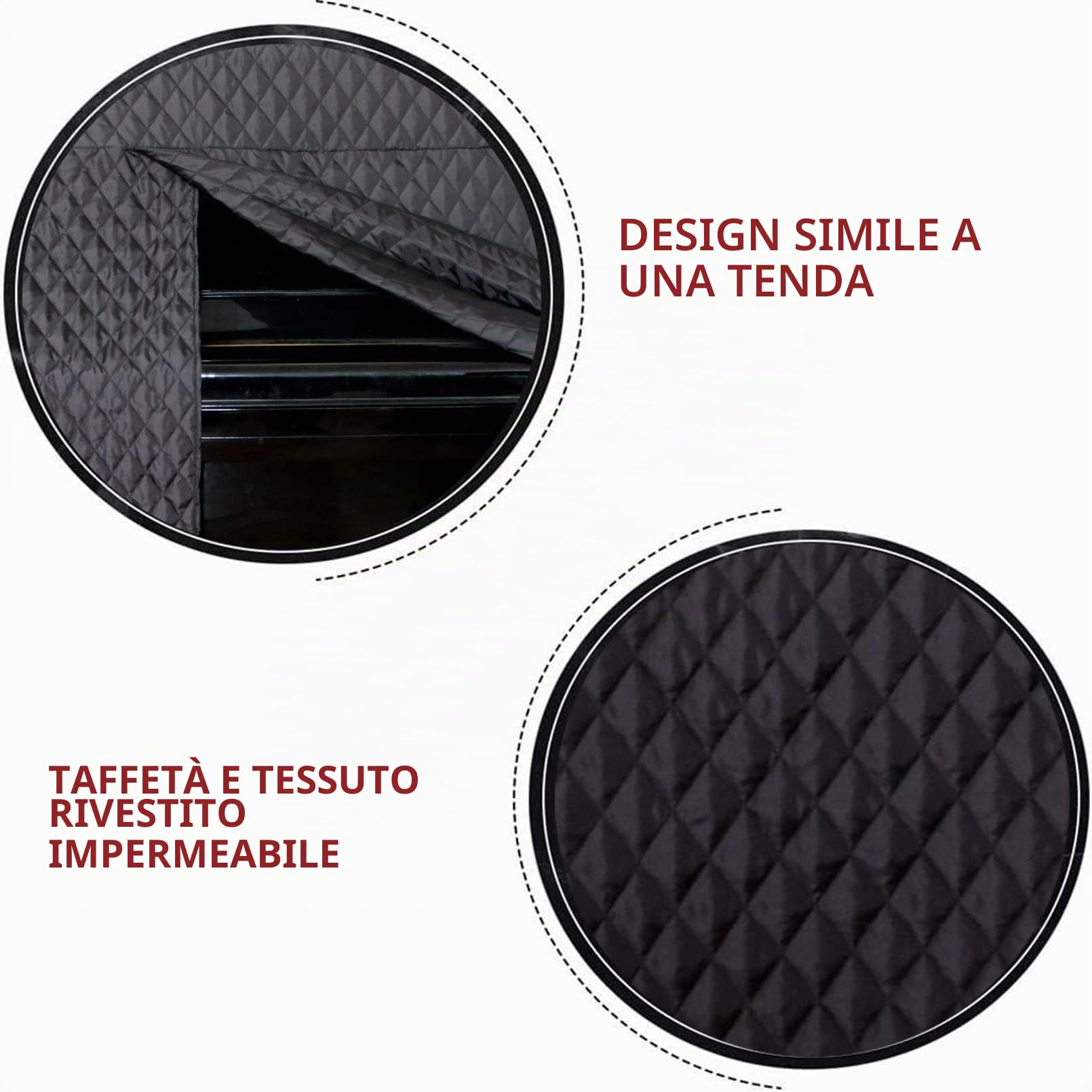Cover per Pianoforte，Copertura per pianoforte completa,copertura per pianoforte verticale piena di Parapolvere Parapioggia impermeabile Protezione degli apparecchi elettrici Accessori per pianoforte
