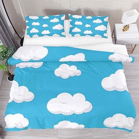 Amazon 青空 雲 かわいい 寝具カバー 布団カバーセット クイーン ボックスシーツ 枕カバー 柔らかい 子供用 大人用 洋式 和式 肌触り良い 洗濯機可能210 210 寝具カバーセット オンライン通販