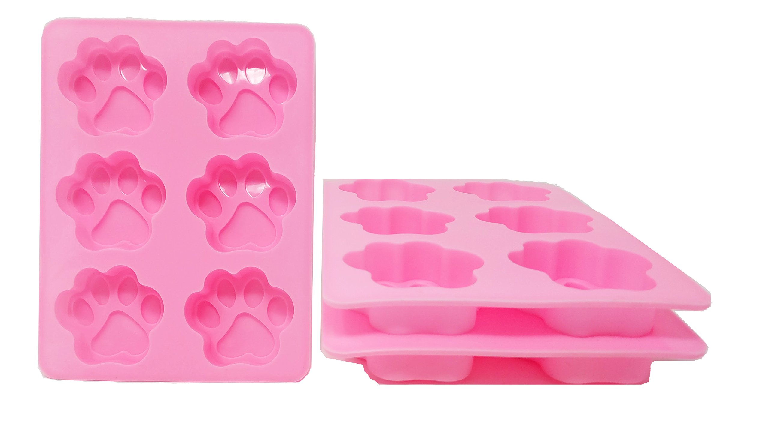 (3-Pack) Dog Paw Print Silicone Mold Chocolate Mold Cookie Candy Soap Resin