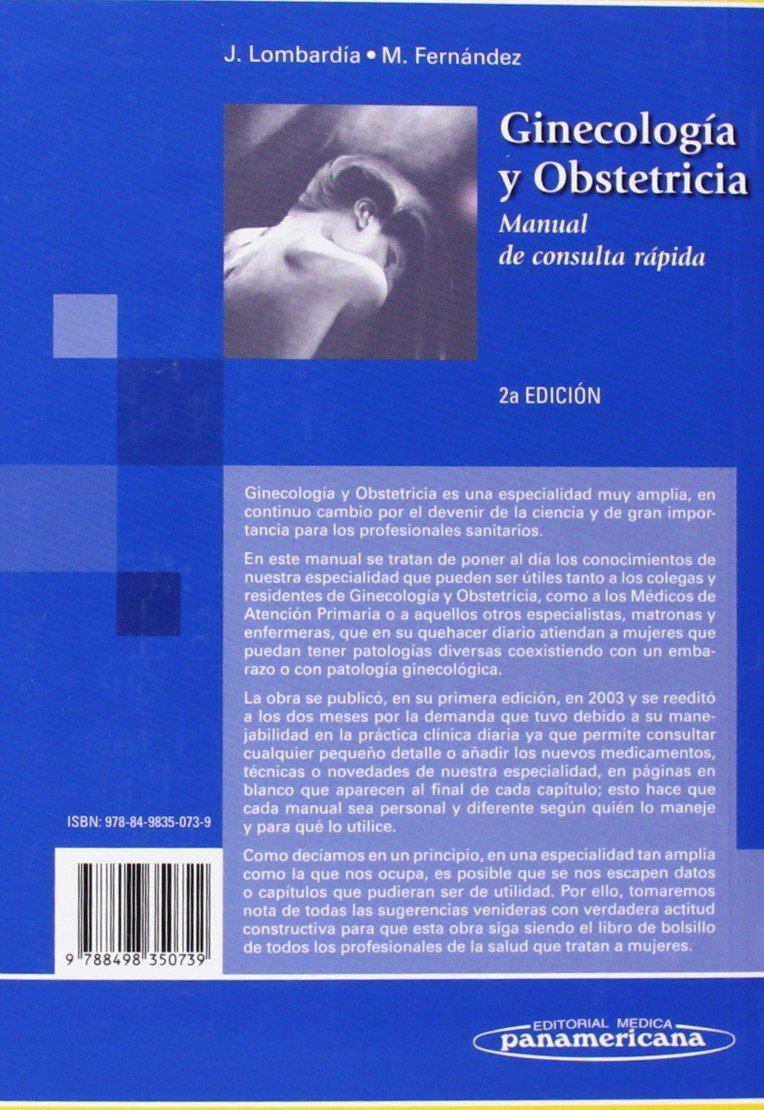 Ginecología y obstetricia / Gynecology and obstetrics: Manual de consulta rápida / Quick Reference Manual