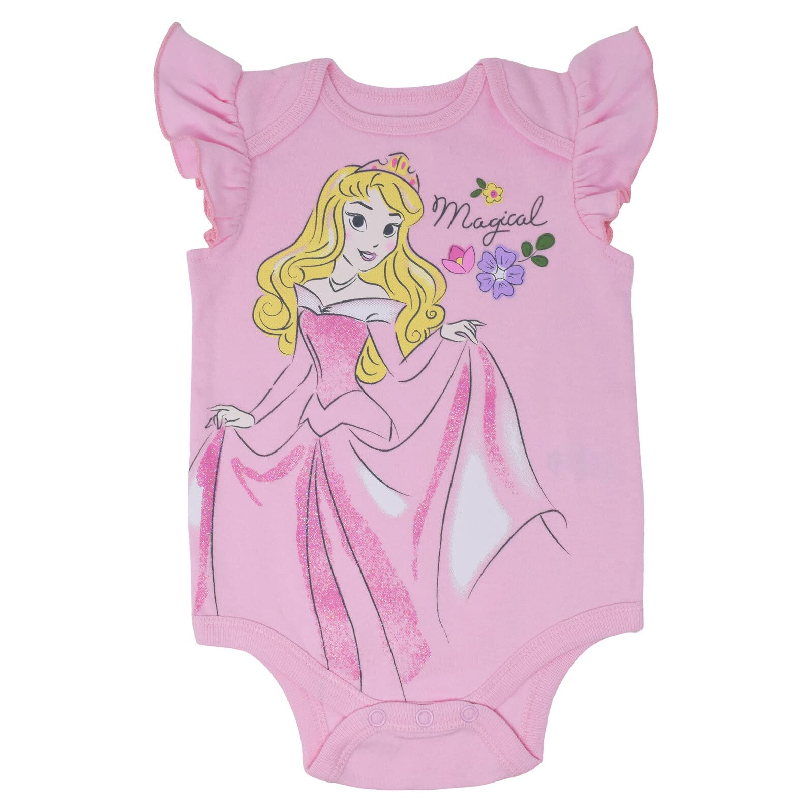 Disney Princesa Ariel Belle Cenicienta Blancanieves Aurora – Juego de 5 bodies de manga corta