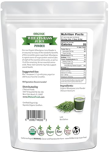 Miniatura 9 de Polvo de jugo de cebada orgánica  1 lb  Increíble Superalimento verde perfecto para batidos bebidas y recetas  rico en vitaminas minerales y