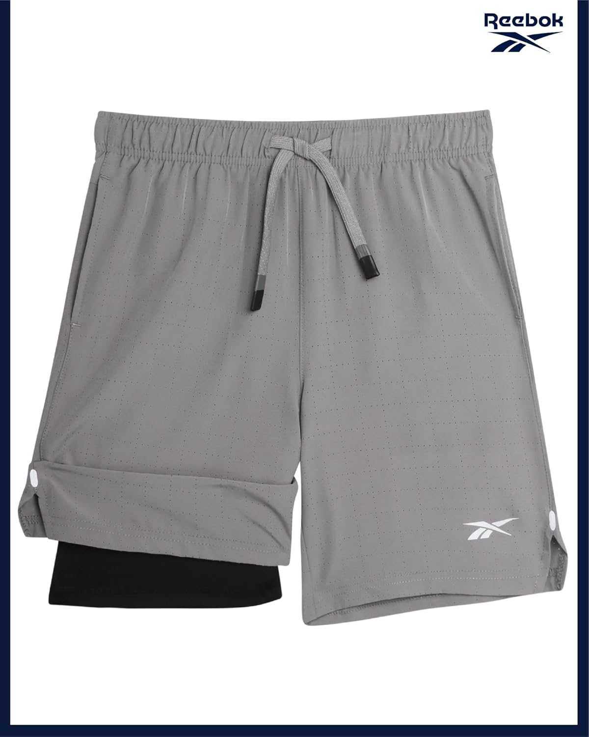 Reebok Boys Athletic Shorts 2 Pack – 2-in-1 Boys Basketball Shorts with Compression Liner – Quick Dry Running Shorts - Image 6