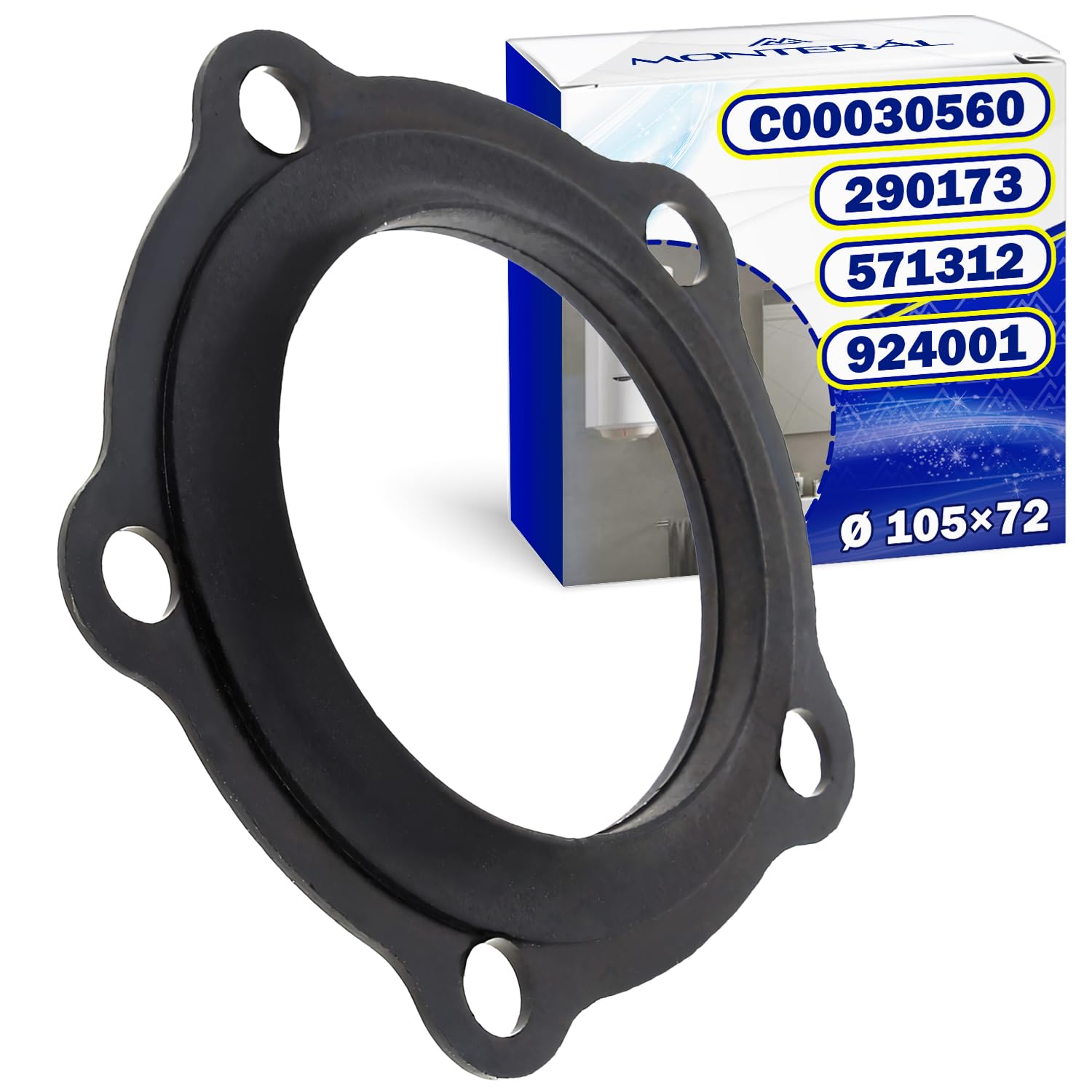 Flange Gasket for Water Heater diameter 105x72 mm with the Original Code C00030560 for Ariston for Whirlpool 290173 571312 924001 for MTS