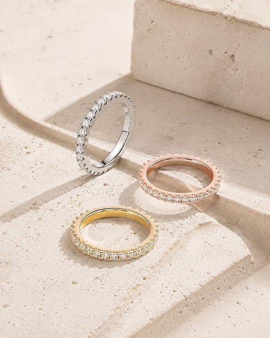 Full Eternity Moissanite Wedding Band, 2mm Stackable Ring