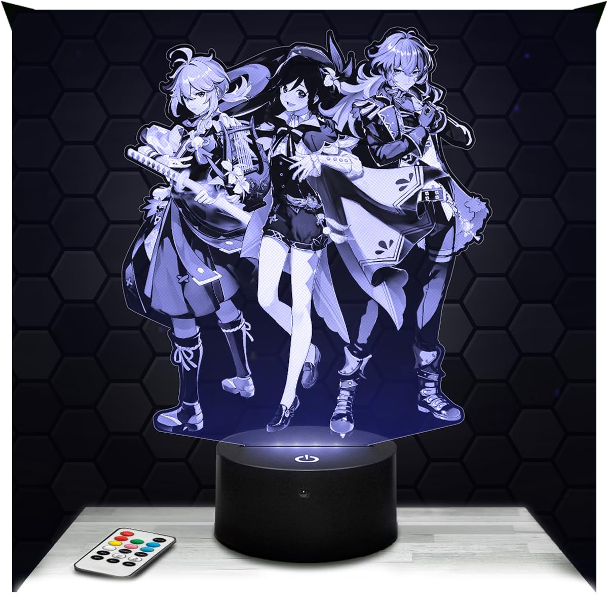 Lampephoto.fr - Kazuha Venti Diluc 3D Lamp, Night Light 3D LED Illusion Lamp, Gaming Gamer Video Games, Gift idea for Boy's and Girl's Room, Night Light for Children's and Adult's Bedroom