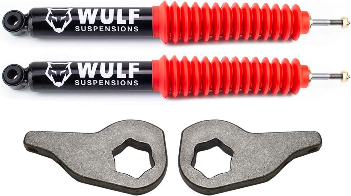 WULF 3" Adj Front Leveling Lift Kit with Front Shocks compatible with 2002-2005 Dodge Ram 1500 4X4