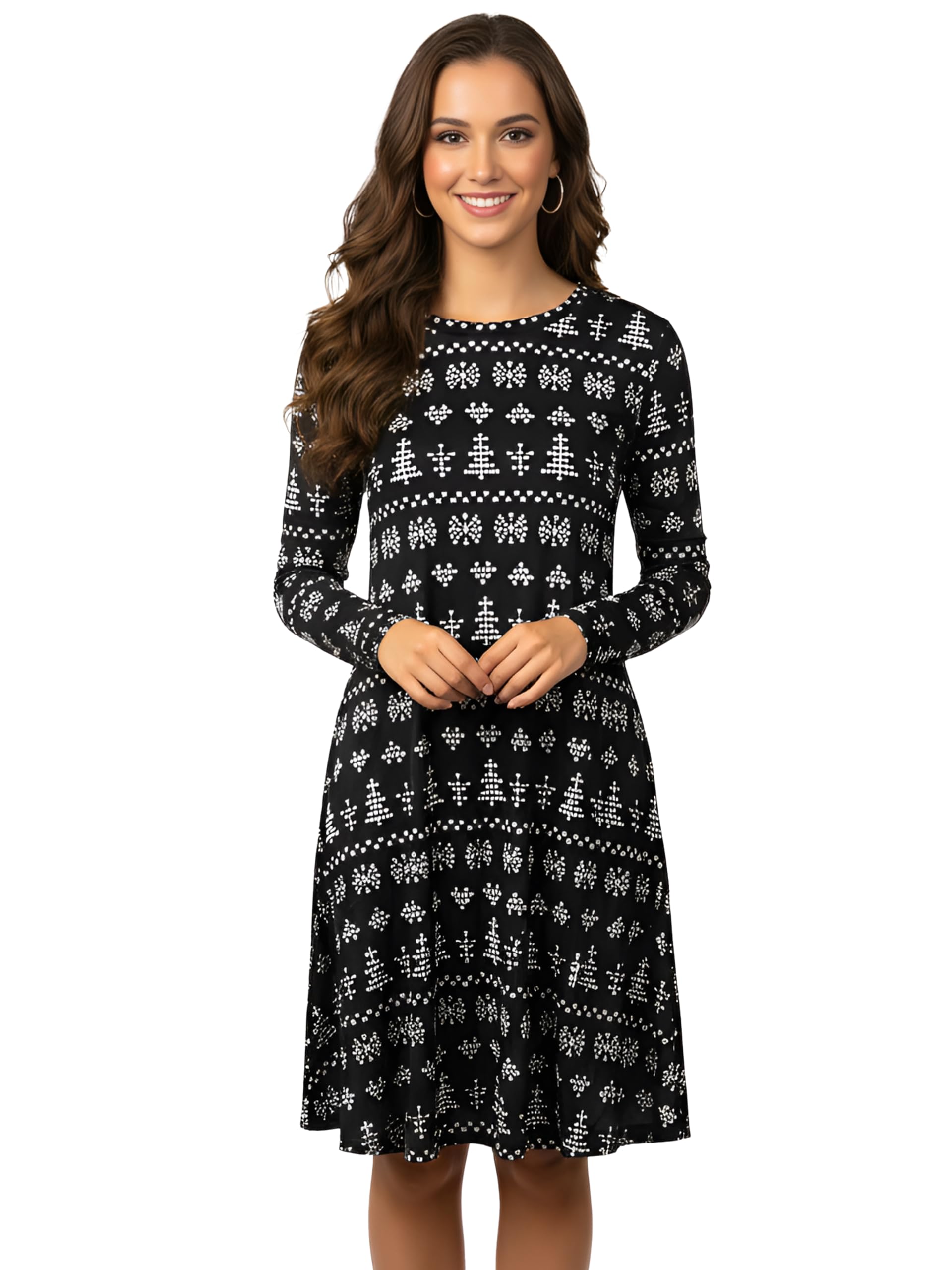 Love My Fashions Christmas Dresses for Women UK Xmas Party Costume Adult Reindeer Snowman Santa Snowflake Swing Skater Printed Novelty Tops