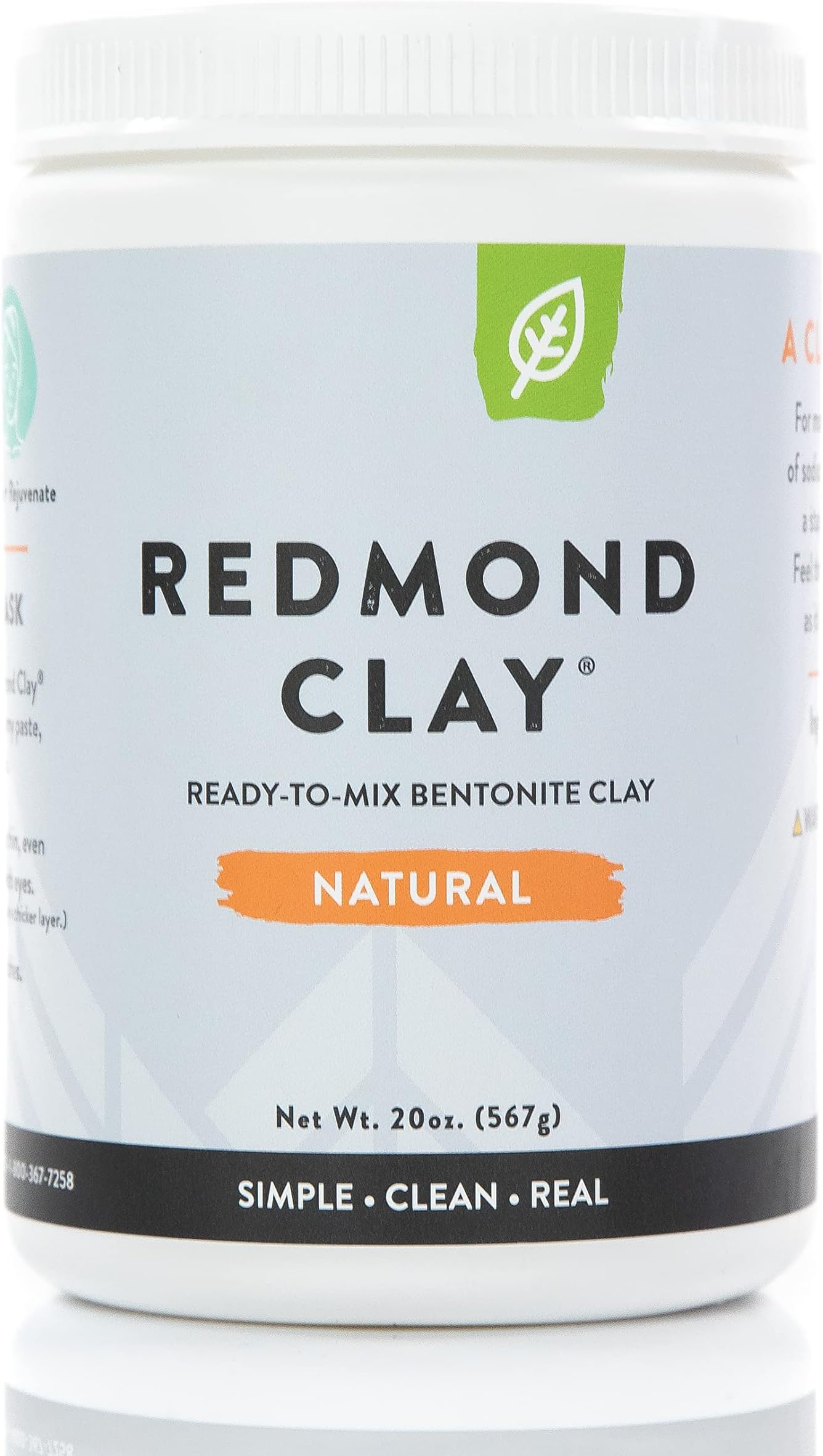 REDMOND Title Clay – Natural Bentonite Clay, Soothing Mud Mask, 20oz Jar