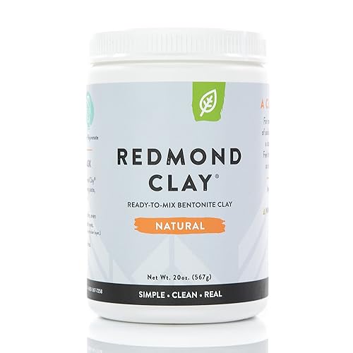 REDMOND Title Clay - Arcilla de bentonita natural, máscara de barro relajante, tarro de 20 onzas
