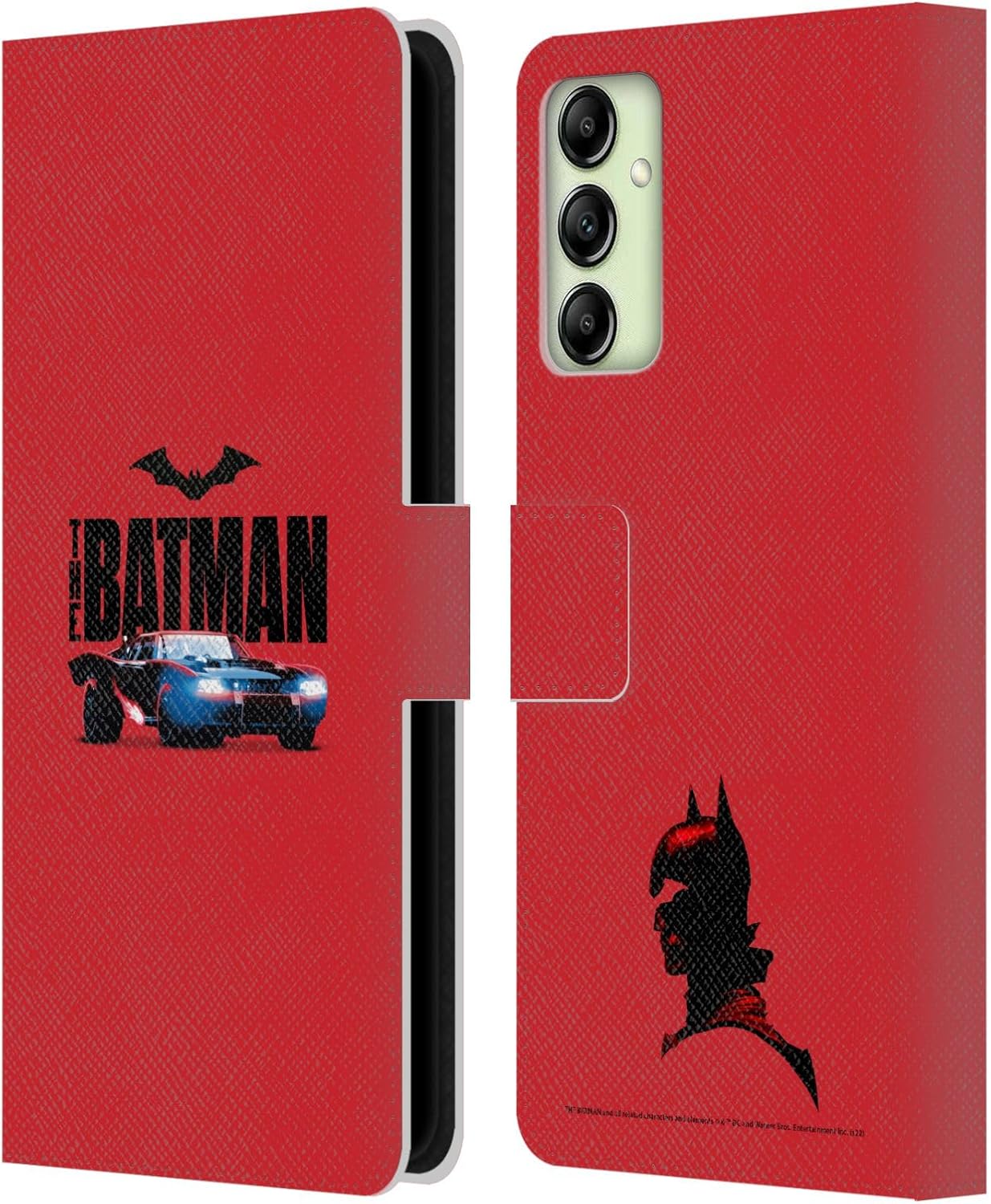 Head Case Designs Officially Licensed The Batman Black and White Neo-Noir Graphics Leather Wallet Case Compatible with Samsung Galaxy A14 5G