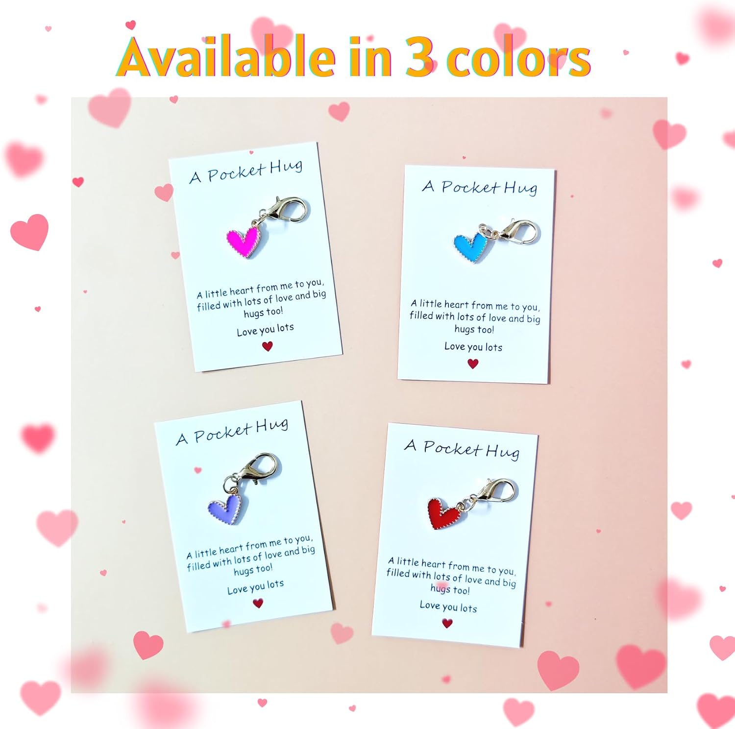 YOJO Pocket Hug Keychain, Love Keychain with Positive Affirmation Card, Emotional Support, Inspirational Gift