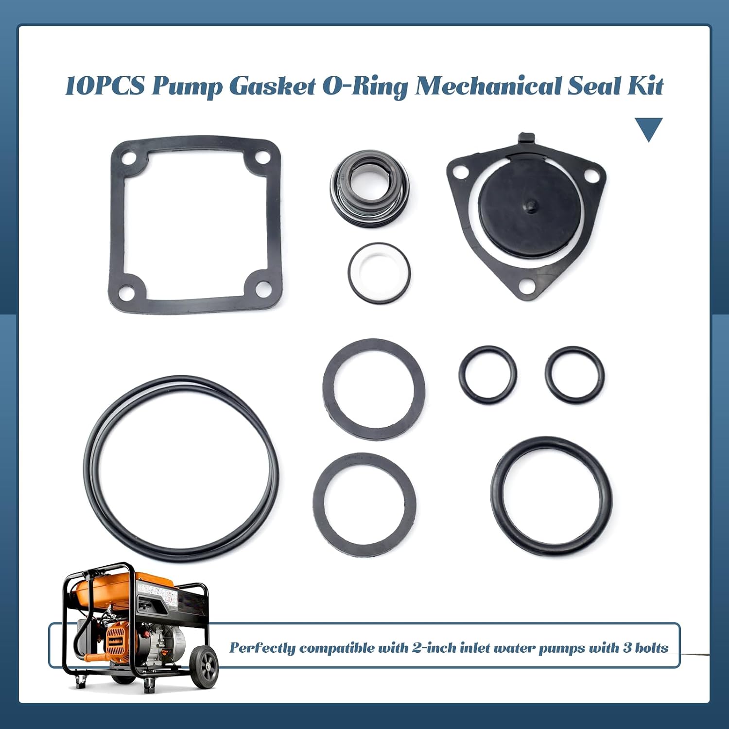 2" Pump Gasket O-Ring Mechanical Seal Replacement for Honda WB20XT3 WH20XTAF For Champion 100742 100113 for Pulsar for Red Lion 4RLAG-2H 5RLAG-2L for DuroMax XP652WP 7HP For Generac 2Inch Trash Pump | Replacement for Champion 100742 100113 for Pulsar for Red Lion 4RLAG-2H 5RLAG-2L for DuroMax XP652WP 7HP For Generac