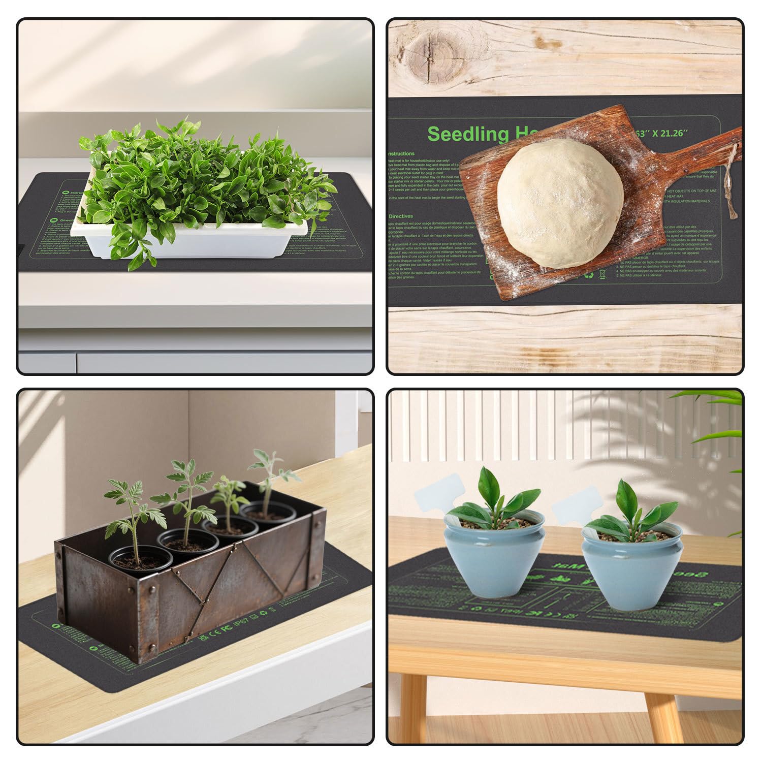 Heizmatte Pflanzen mit Thermostat, 27W Heizkissen, IP67 Wasserdicht, Wärmematte mit Timing-Funktion, Zimmergewächshaus Wärmematte für Reptil, Sämling Germination(1er Set, 55x27cm)