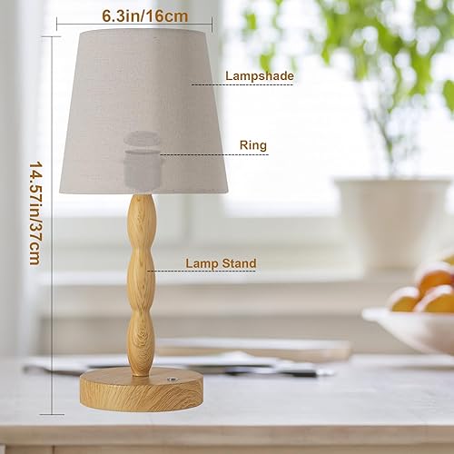 Miniatura 5 de CASTLELIFE Lámpara de mesa portátil inalámbrica, lámpara de escritorio táctil recargable alimentada por batería, 3 niveles de brillo, lámpara de