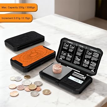 Digitalgram Scale Jewelry Scale 200g 0.01g mini Scale Portable Powder Scale (Black)
