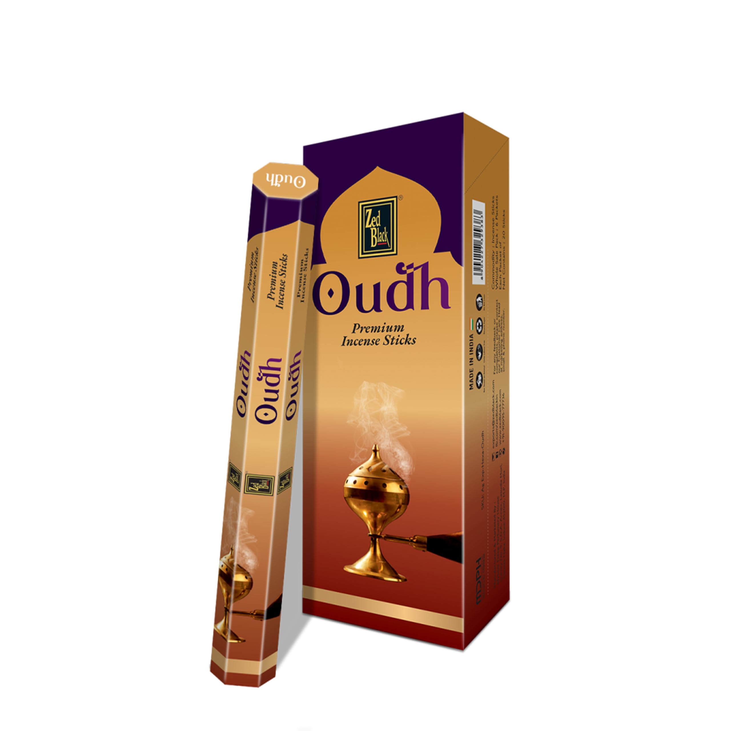 ZED BLACK Z009 Oudh Incense Sticks, 20 Sticks x 6 Packs