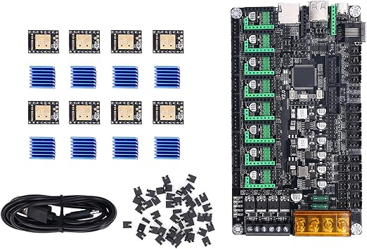3D Printer Motherboard for MKS Monster8 V2 Upgraded 32bit 8-Axis 3D Printer Control Board with TMC2209 Driver for Ender 3 Series DC12-24V Input