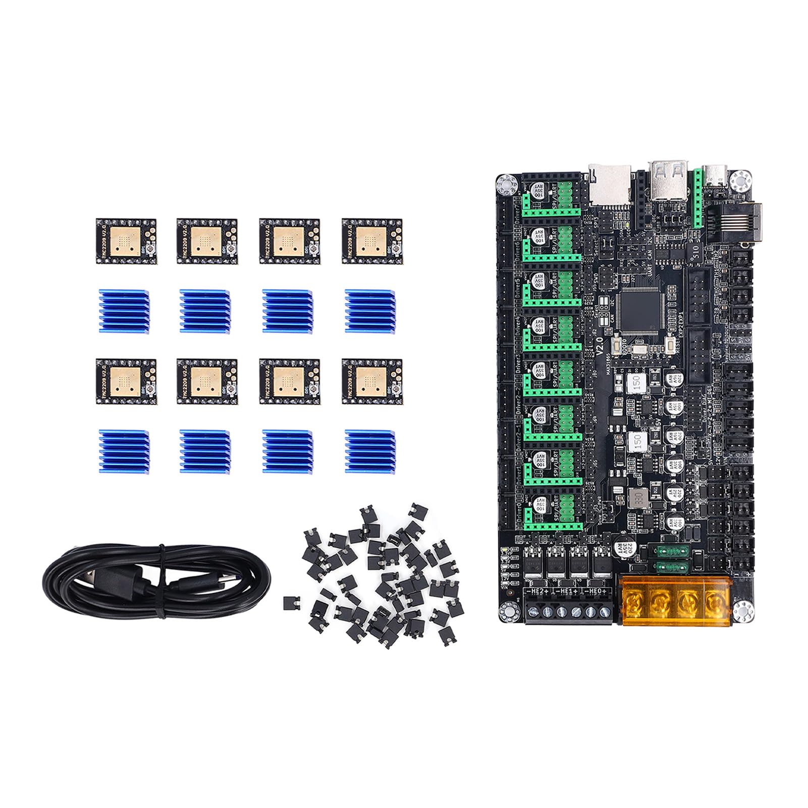 3D Yazıcı Kontrol Panosu 32 Bit 8 Eksen 168MHz Anakart TMC2209