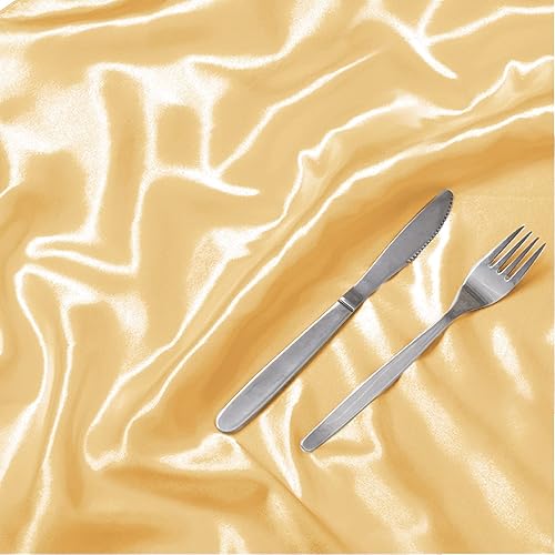 Miniatura 7 de Paquete de 12 servilletas de satén de 17 x 17 pulgadas, servilletas de boda sedosas doradas lavables, juego de servilletas de lujo para mesa de