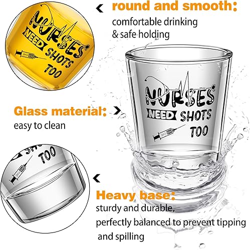 Miniatura 3 de Pinkunn 12 vasos divertidos de Navidad para enfermeras, 1.75 onzas, para mujeres u hombres, técnico de farmacia, regalos lindos para enfermería,