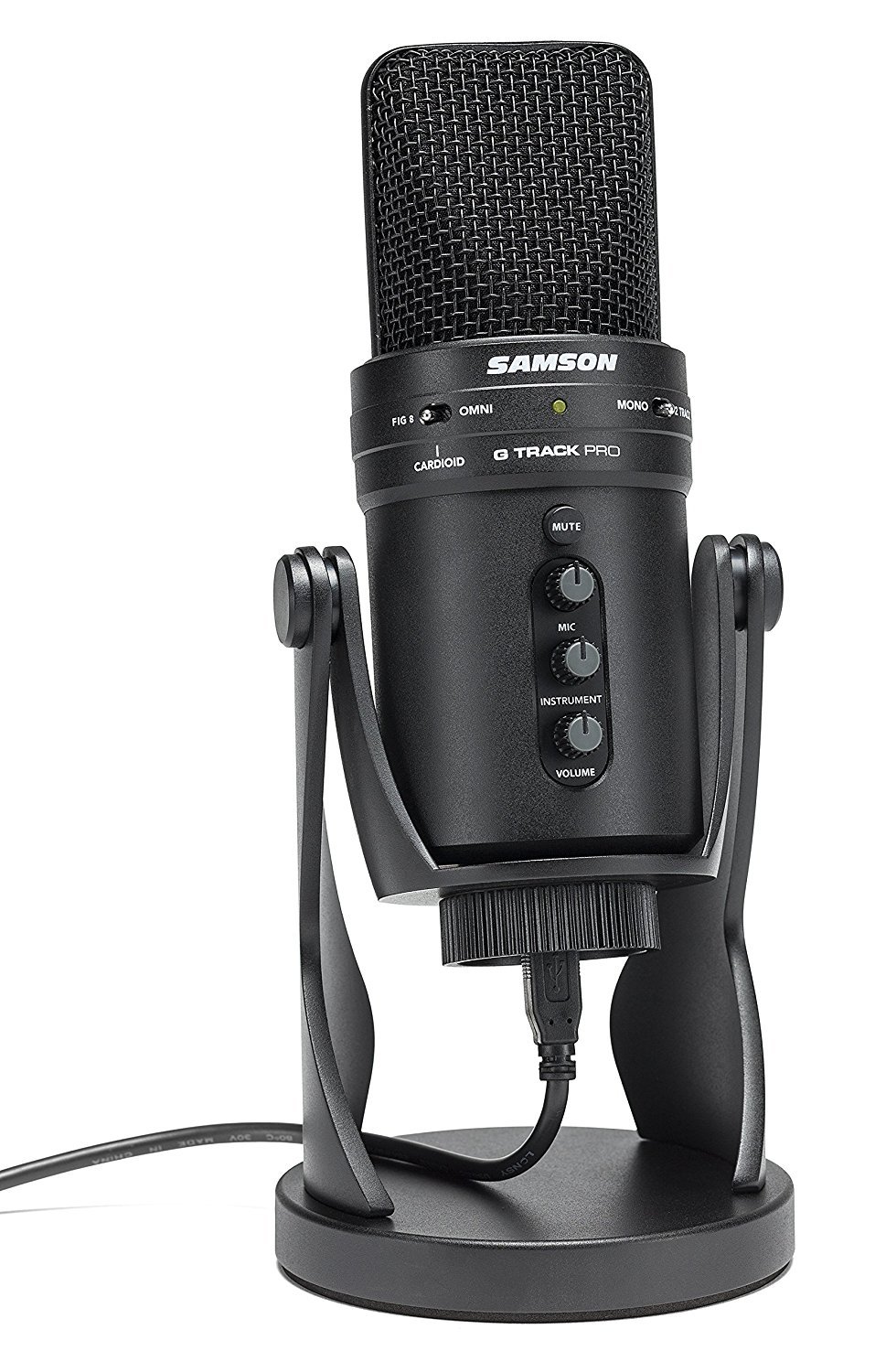 Samson G-Track Pro Professional USB Condenser Microphone with Headphones Shockmount + Pop Filter + Tabletop Mic Stand