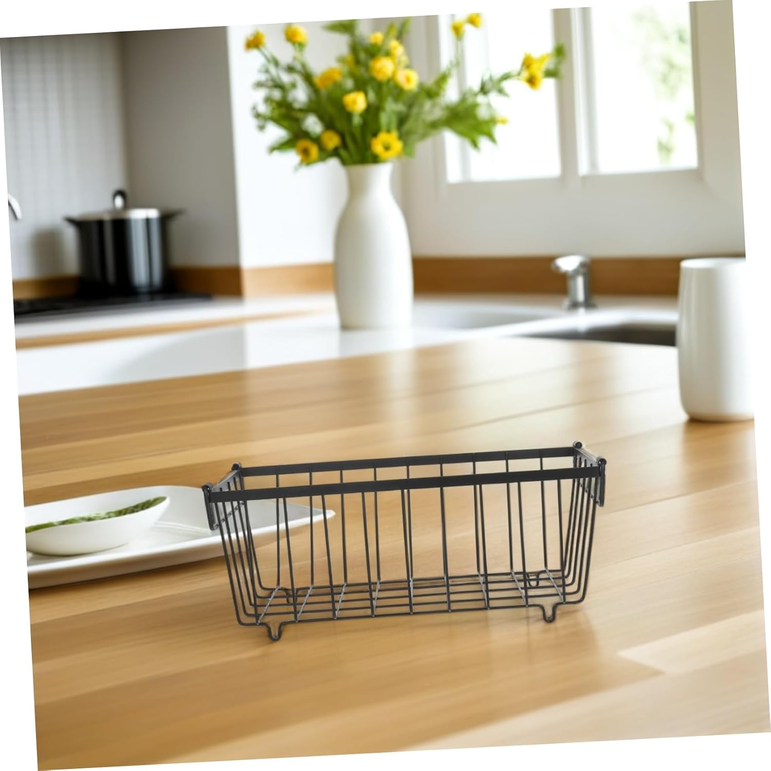 4pcs Freezer Organizer Bins Durable Iron Wire Storage Baskets with Handles for Chest Freezer and Kitchen Pantry Easy Access Food Storage