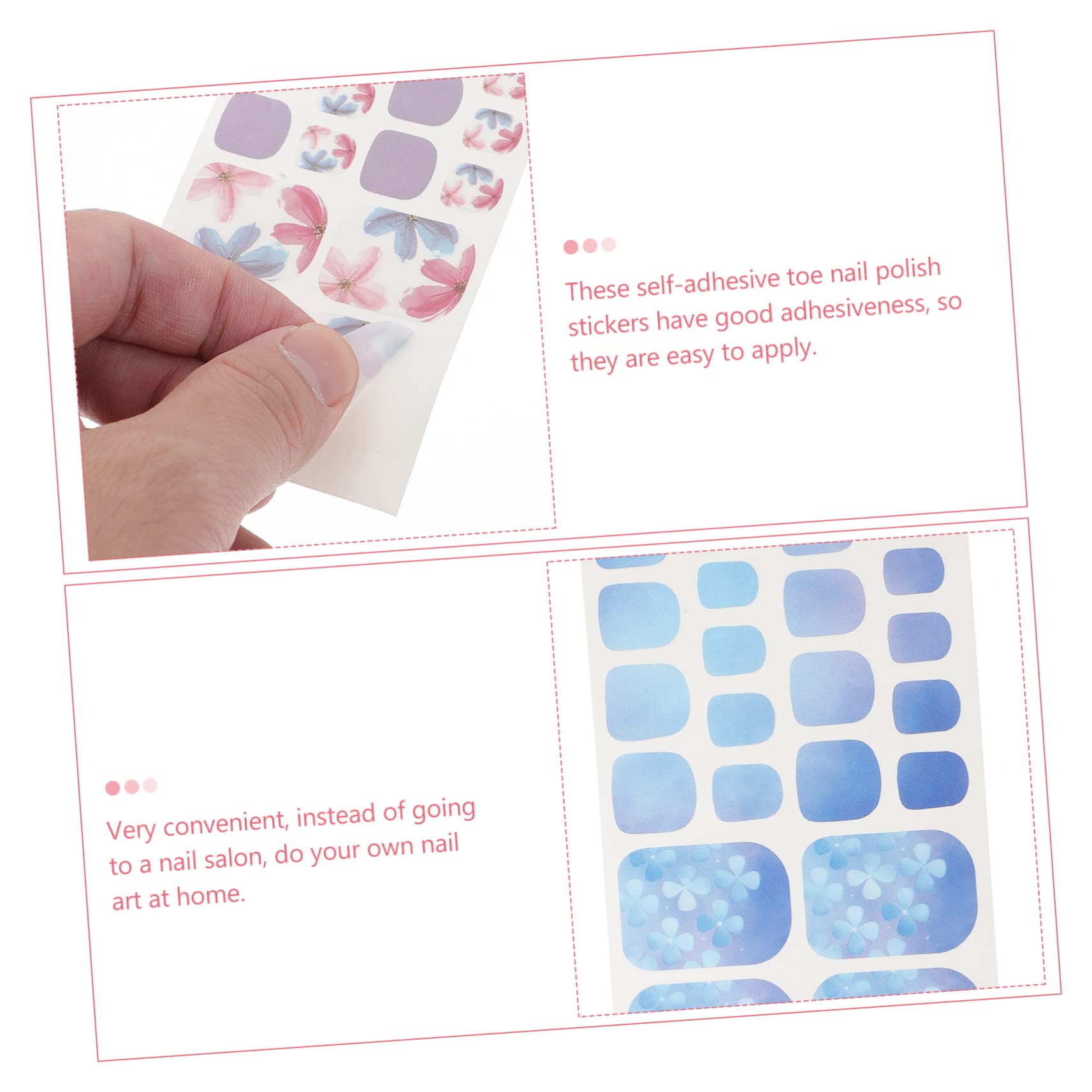 PACKOVE 5 Set Adesivi Per Unghie Dei Impermeabili Decorazioni Per Manicure Te Nail Art Stickers Per Donne E Ragazze Facili Applicare E Rimuovere 6 Fogli*5