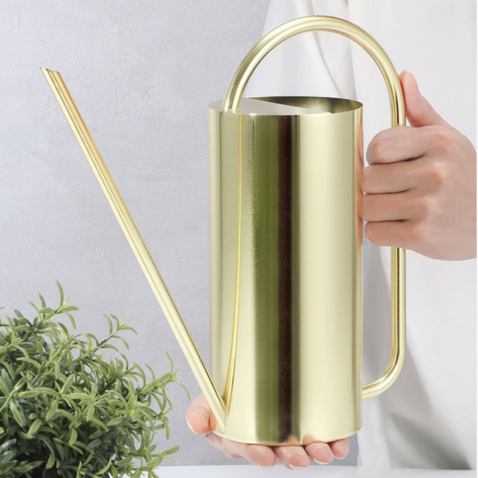 Arrosoir Arrosoir Plantes Jardin Potager Fleurs Intérieur Extérieur INOX Antirouille Bec Fin Angle Ergonomique Poignée Arche Remplissage Ouvert 15L Adapté Serre Maison, Noir Mat, 1.5L