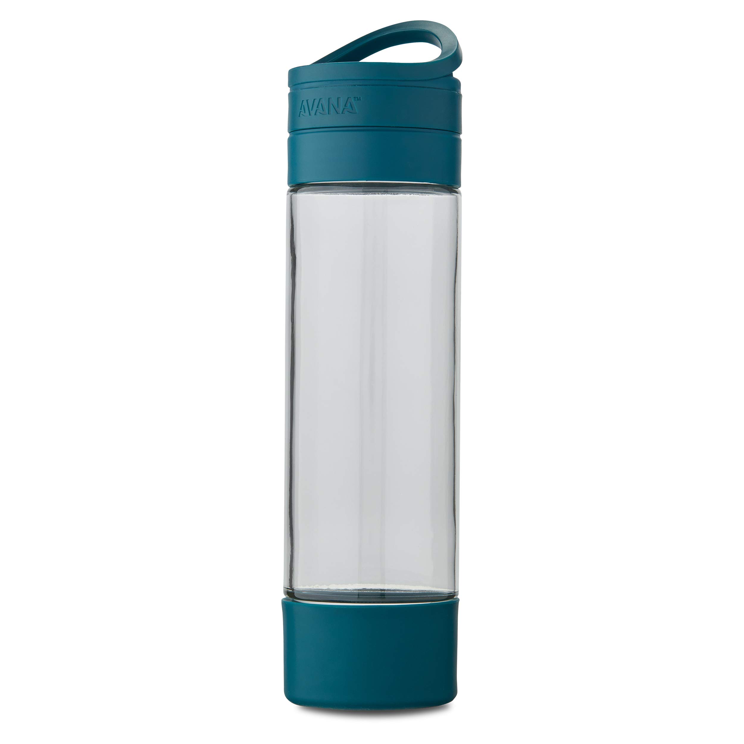 Avana Makai Glass Water Bottle, 19oz, Deep Sea Green