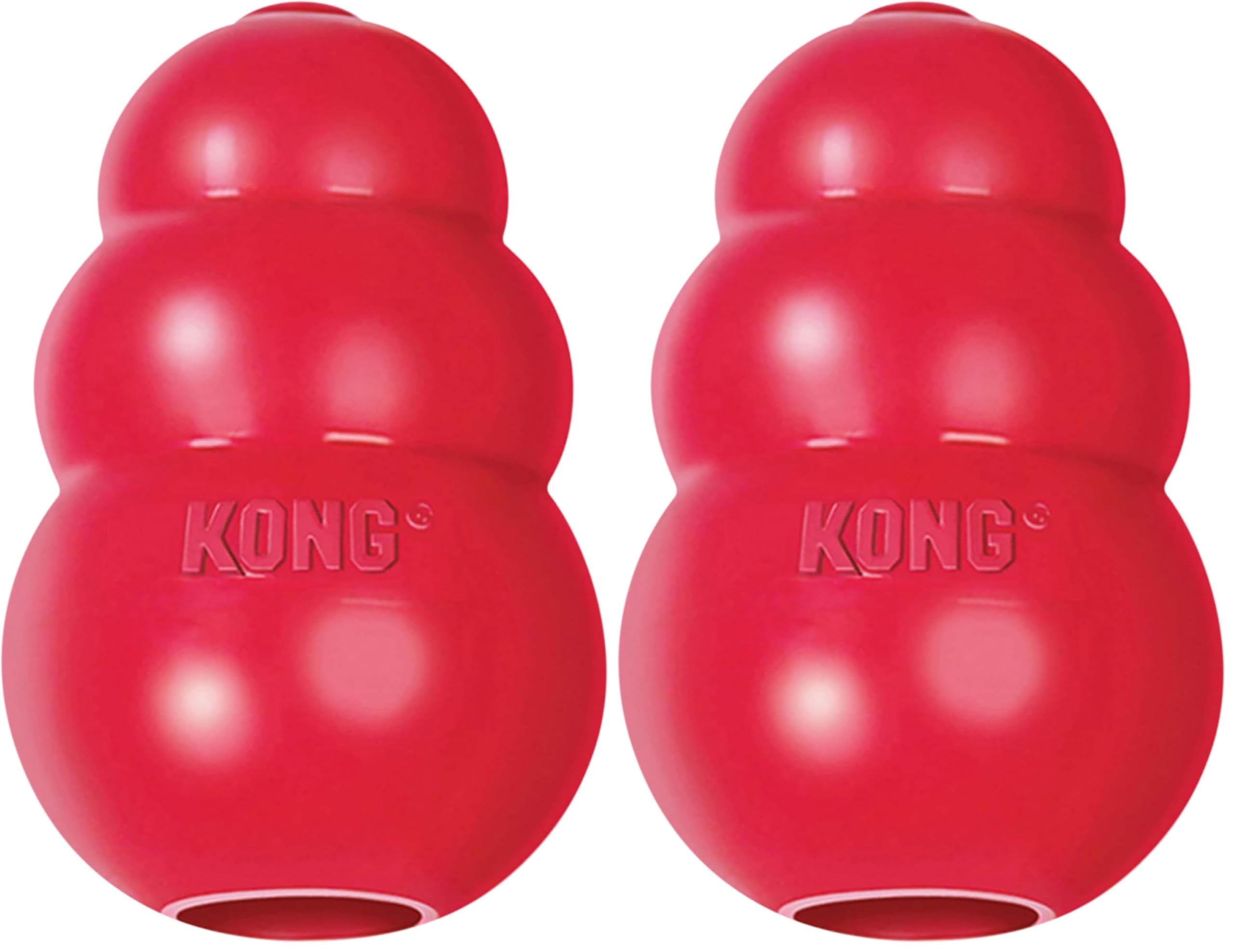 KONG Classic Stuffable Dog Toy - Fetch &amp; Chew Toy for Dogs - Treat-Filling Capabilities &amp; Erratic Bounce for Extended Play Time - Durable Natural Rubber Material - for Extra Small Dogs (Pack of 2)