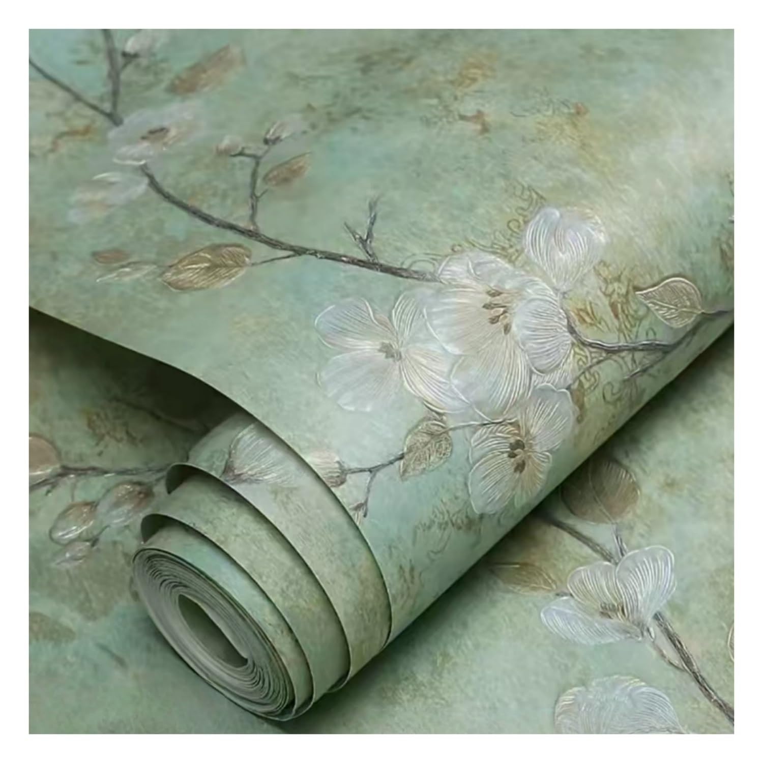 Lxlambentive European Style Self Adhesive Wallpaper, Embossed Peel and Stick Wallpaper with Eco-Friendly Finish, 53cm Wide Roll for Living Room, Bedroom & Feature Walls(F,0.53x10m)