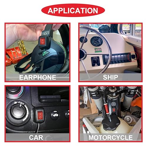 Miniatura 8 de Interruptor basculante para coche, interruptor de encendido y apagado, interruptor de botón pulsador de CC de 12 V, interruptor de tira de luz LED,