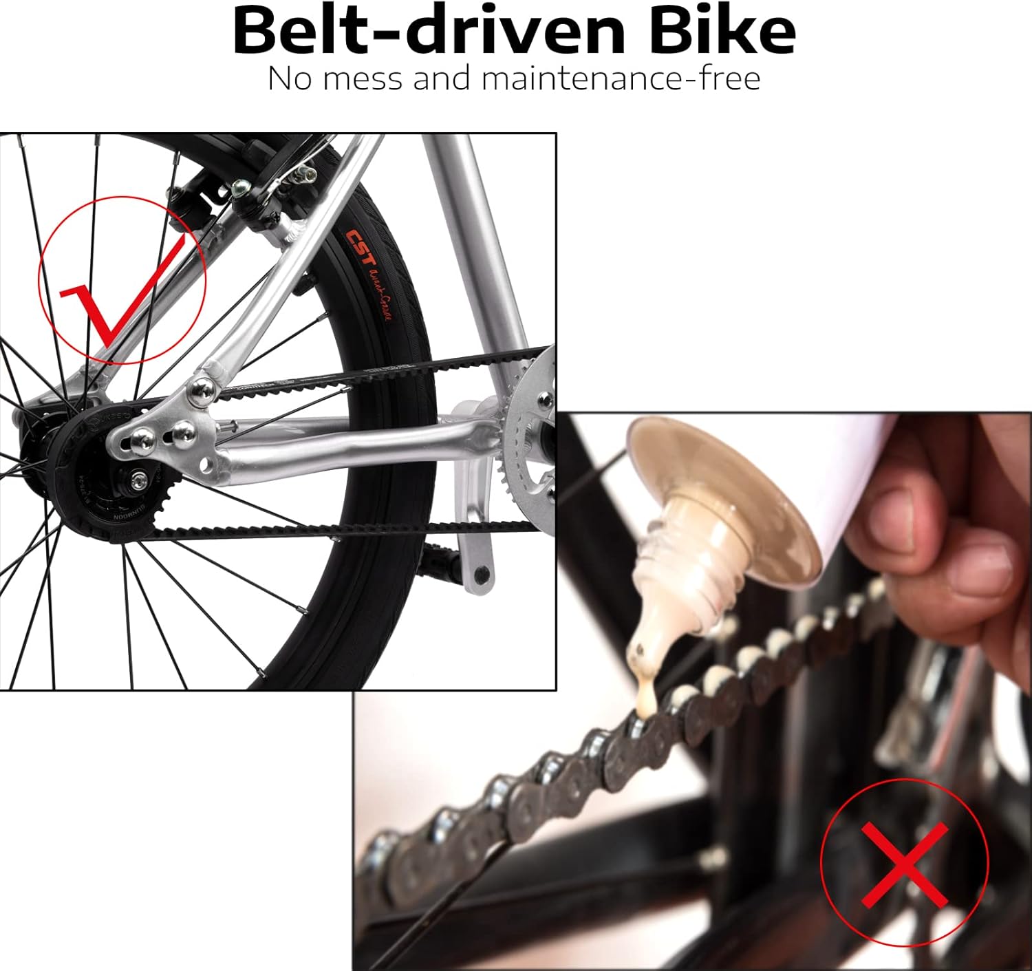 A11N SPORTS BELSIZE 20-Inch Belt-Drive Kid's Bike, Lightweight Aluminium Alloy Bicycle(only 14.82 lbs) for 7-10 Years Old