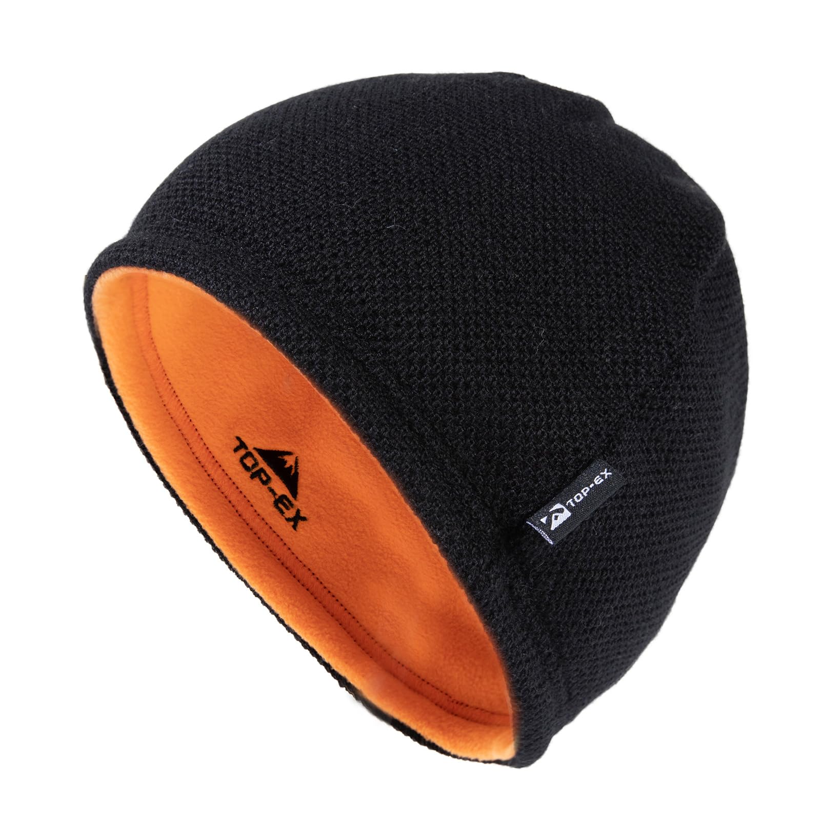 TOP-EX XL/XXL - Gorro de lana de invierno para hombre, gorro de punto reversible con forro polar cálido