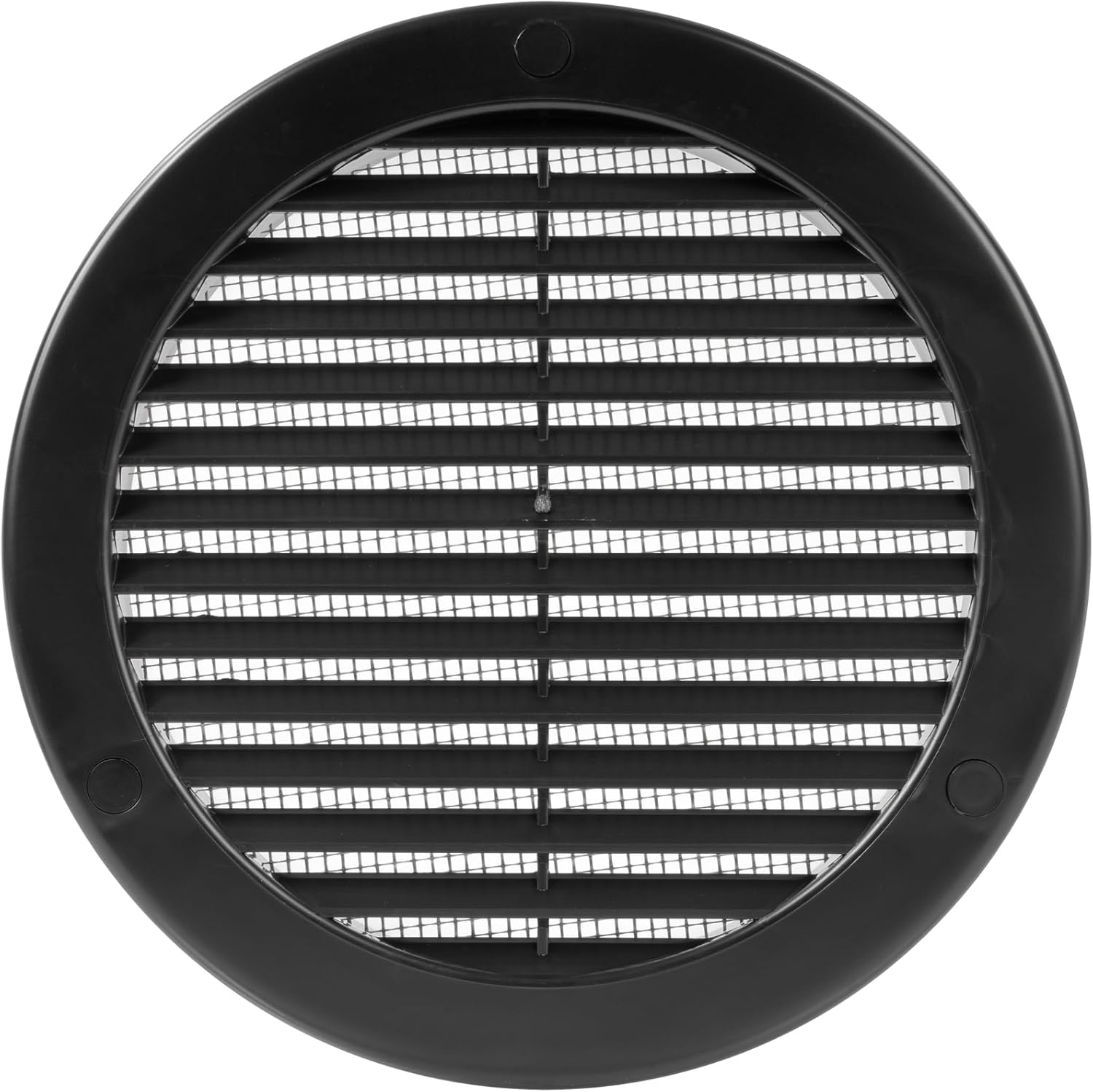 Vent Systems 6'' Inch Black Soffit Vent Cover with Flange Round Air Vent Louver Grille Cover