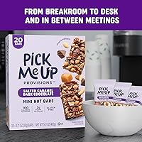 Vista 7 de Pick Me Up Provisions Mini barra de nueces de chocolate amargo con caramelo salado sin gluten, 20 barras, perfecta para almuerzos, aperitivos