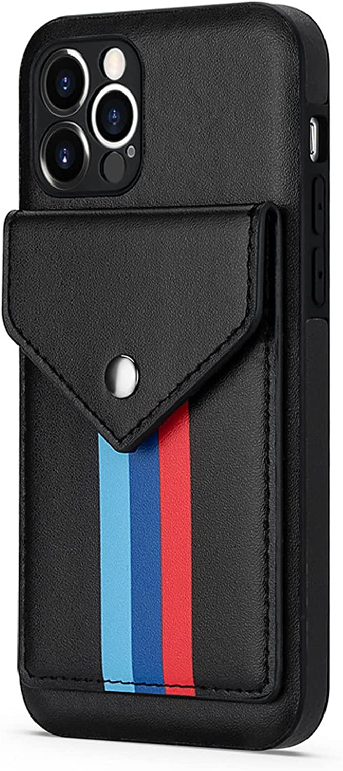 Étui iPhone 13 Pro antichoc ultra fin en cuir PU Svart