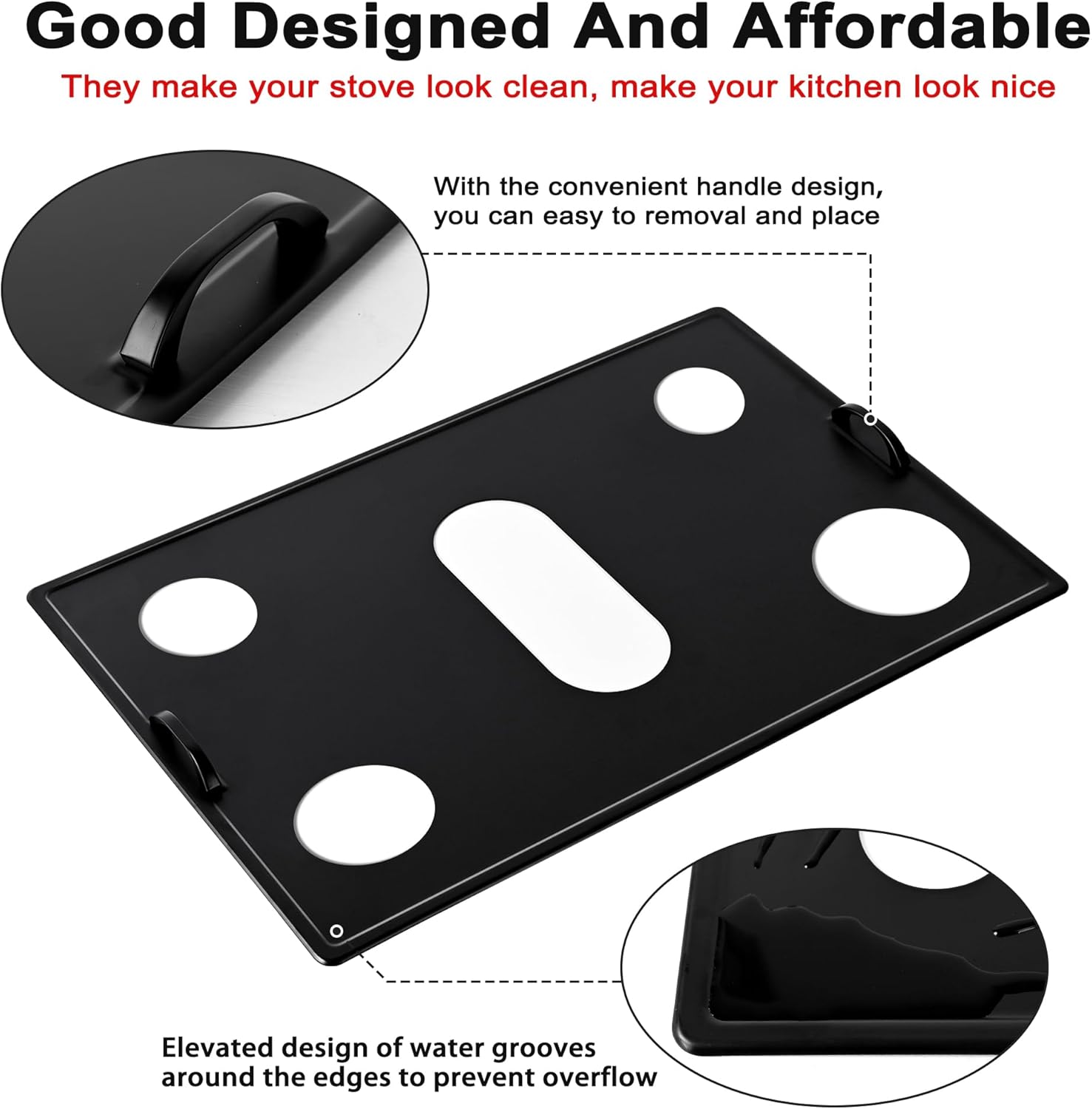 Stove Top Protector | Cover for Samsung Gas Burners, Durable Metal With Water Grooves and Lay Flat Don't Melt Like Silicone
