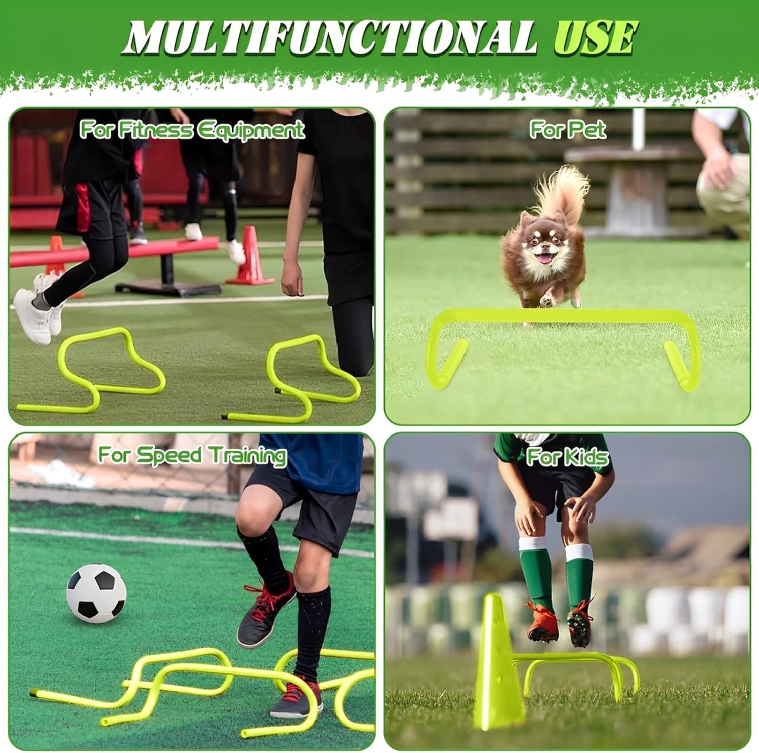 WOPPLXY 6 Pcs Speed Agility Training Hurdles, 6'' Detachable Agility Training Hurdles, Speed Training Agility Hurdles for Athletes, Soccer Training