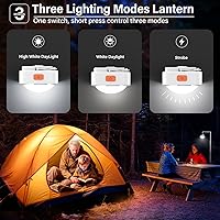 Vista 5 de Luces de campamento recargables FLY2SKY 3 piezas de luces blancas de tienda de campaña mini linterna portátil LED linterna de campamento