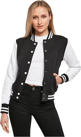 Build Your Brand Women's Ladies Sweat College Jacket Varsity Jacket