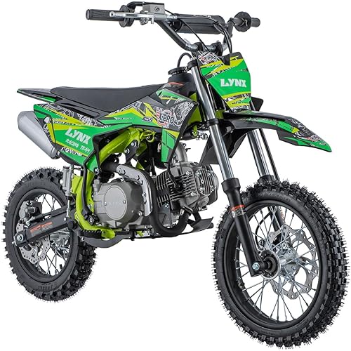 X-PRO X27 125cc Dirt Bike with 4-Speed Semi-Automatic Transmission, Kick Start, Big 14"/12" Tires! Cradle Type Steel Tube Frame! (Green)